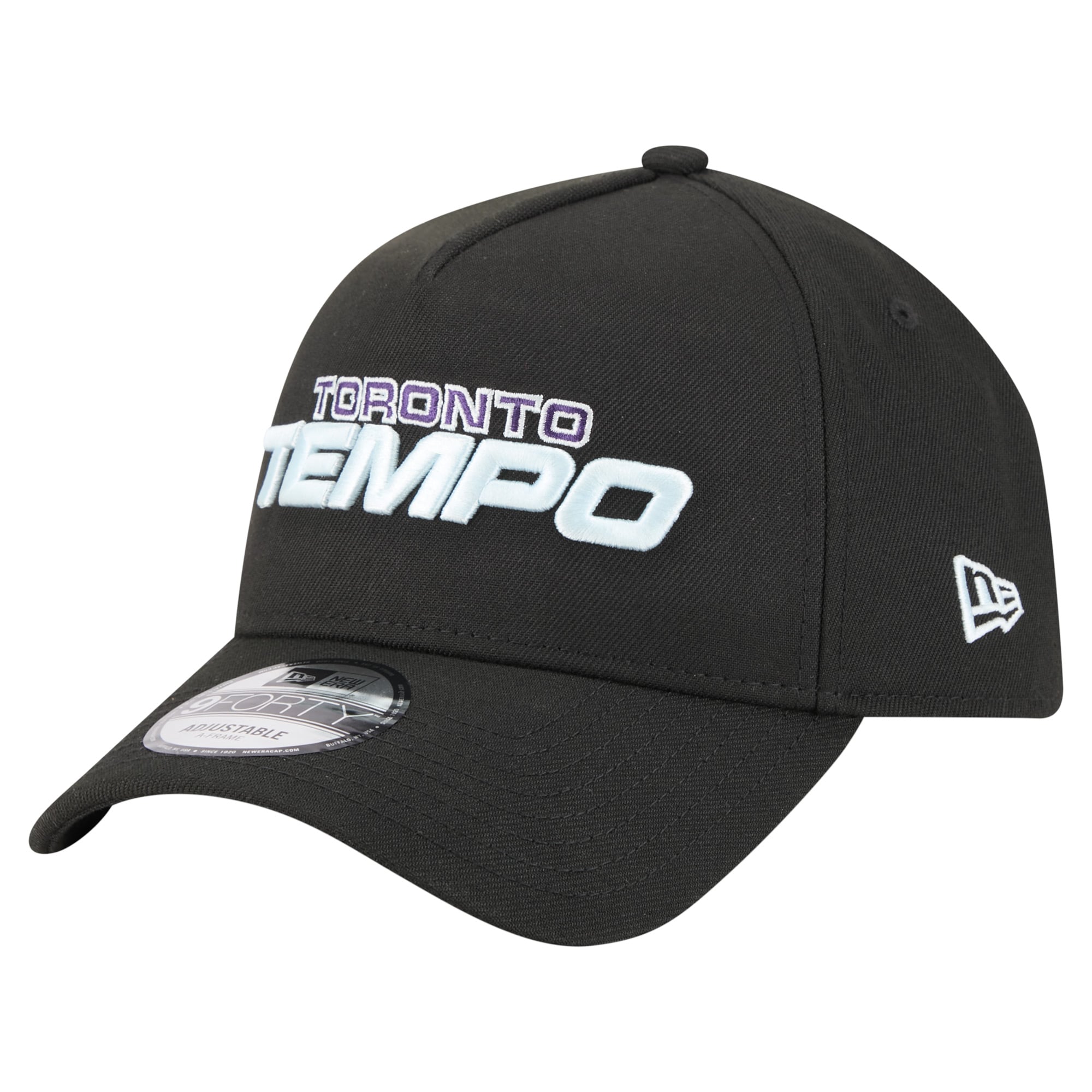 Unisex New Era Black Toronto Tempo Core Logo A-Frame 9FORTY Adjustable Hat